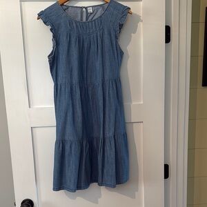 Blue Denim Tiered Dress